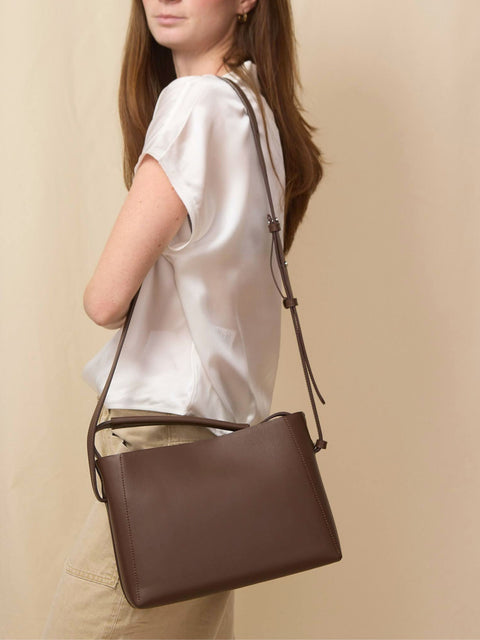 Hedda Midi Handbag, Chocolate