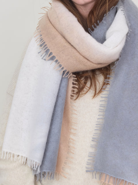 Luxo Cashmere Scarf, grey/cream/beige