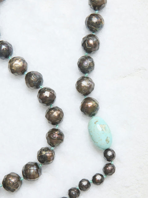 Patina Pearl Amazonite Necklace