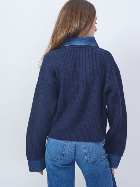 Harvey Sweater, Navy/Denim