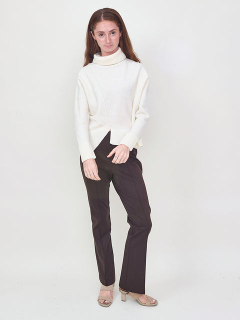 Seamed Turtleneck, cream