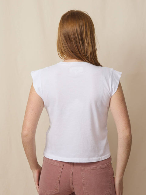 Peak Shoulder Tee, White