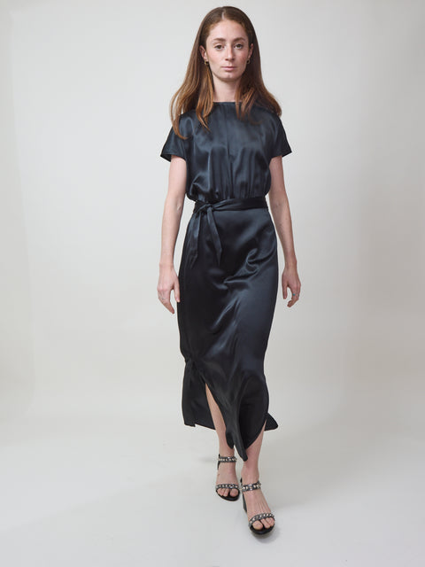 Slouch Dress, Washed Black