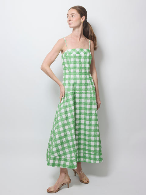 Drop Me A Note Dress, Grass Green