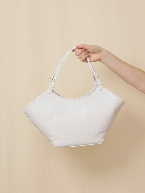 Dilba Mini Tote, White Leather