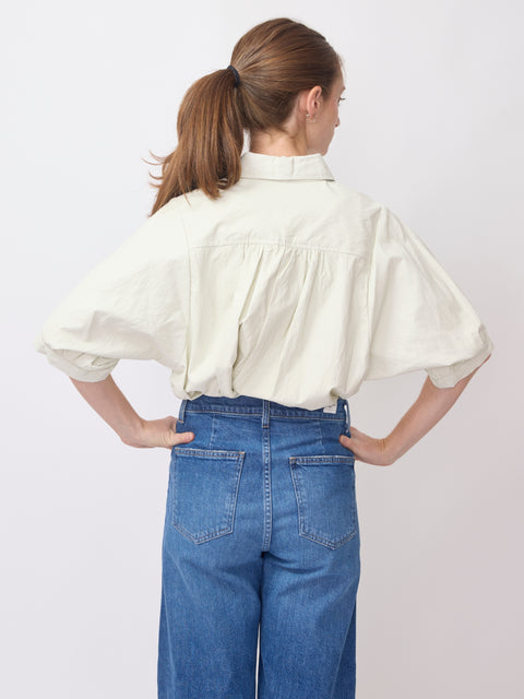 Claude Faux Leather Top, White