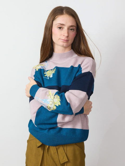 Bianca Sweater, Blue Stripe