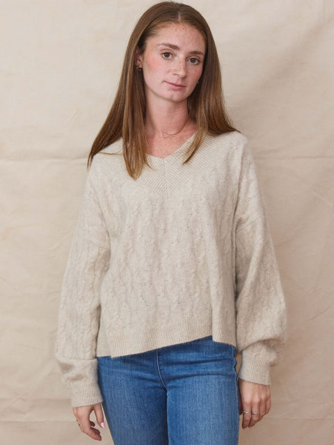 Cozy V-neck, Ivory