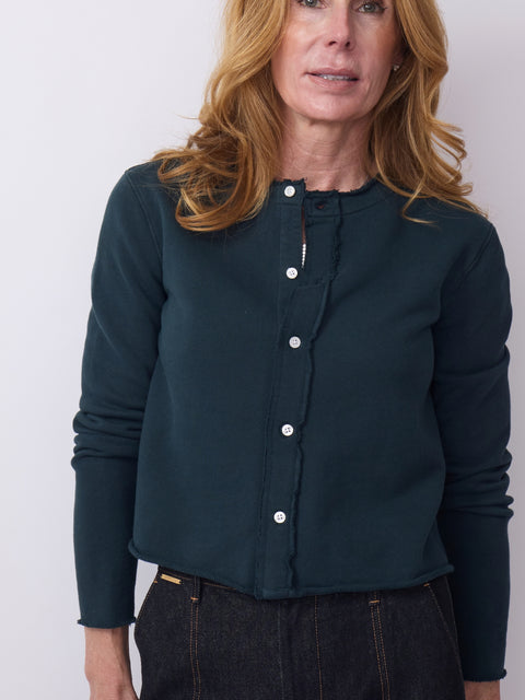 Jackie Sweatshirt Cardigan, Pine