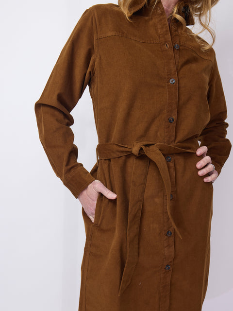 Donna Shirt Dress, Tobacco
