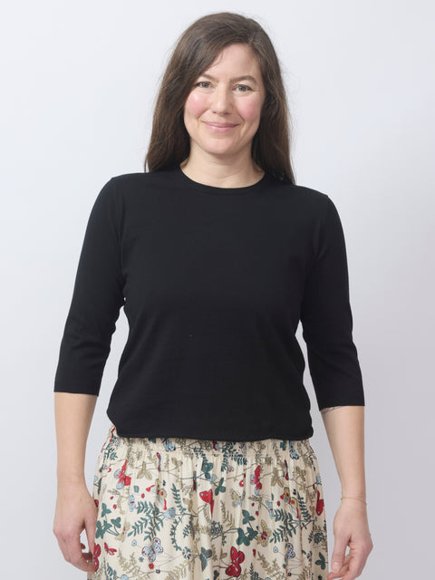 Elbow Sleeve Pullover, black