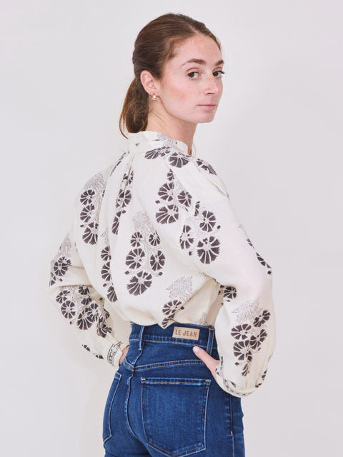 Kiki Flower Shirt, White Java