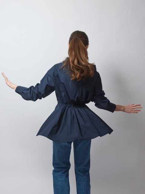 Falling Off the Shoulder Top, navy