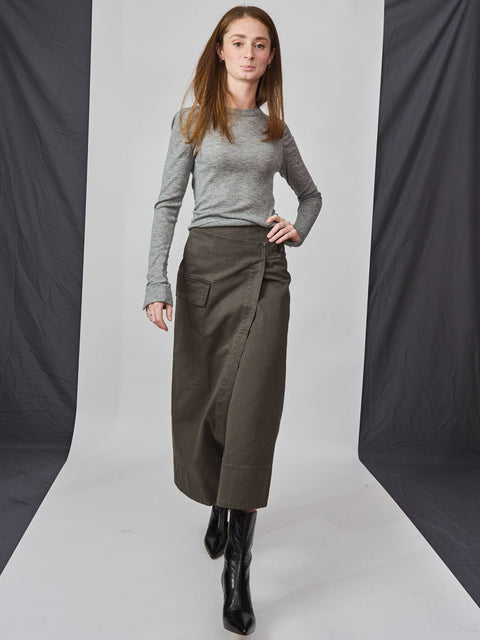 Lassi Midi Skirt, Deep Olive