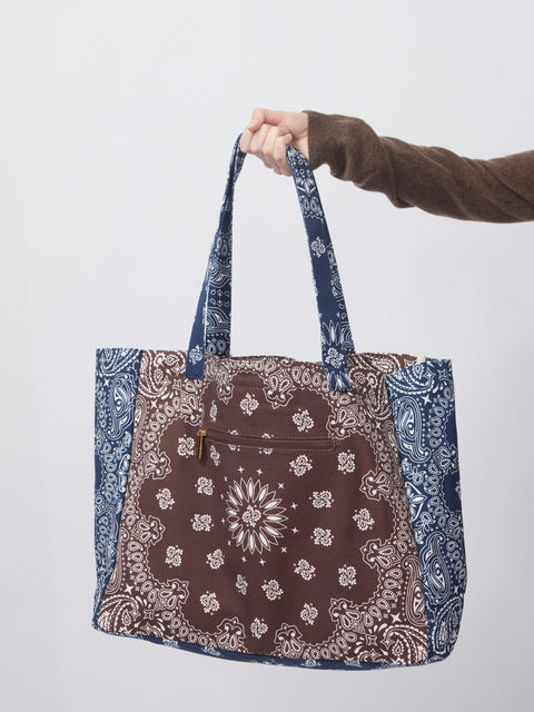 Bailey Tote, Brown/Navy