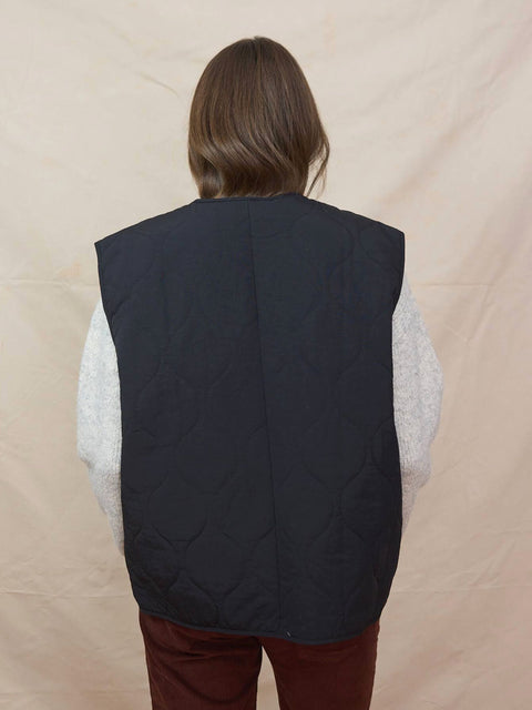 Quilted Vest, black O/S