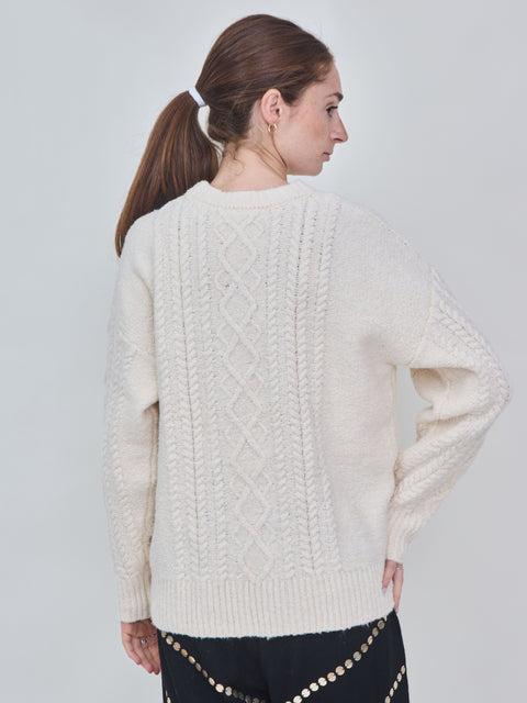Rayna Cable Sweater, cream