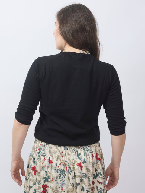 Elbow Sleeve Pullover, black