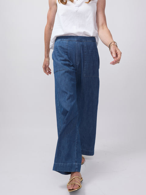 Madeline, Distressed Indigo Washed Denim