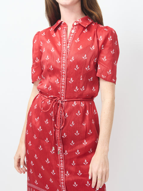 Cecile Dress, Wildflower Red