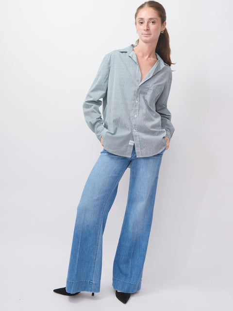 Eileen, Green & White Stripe