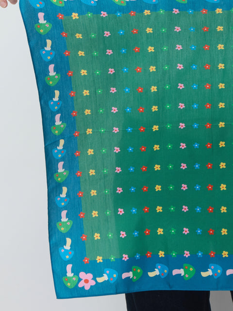 Mushroom Floral Cotton/Silk Bandana