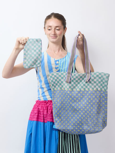 Grande Confetti Dot Tote, green