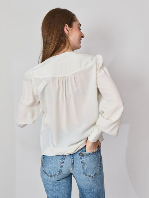 Trapunto Top, White