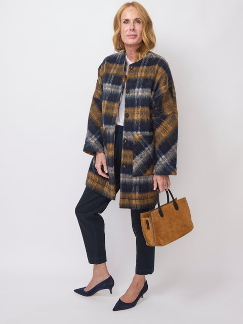 Bex Coat Brushed Plaid, Laurel