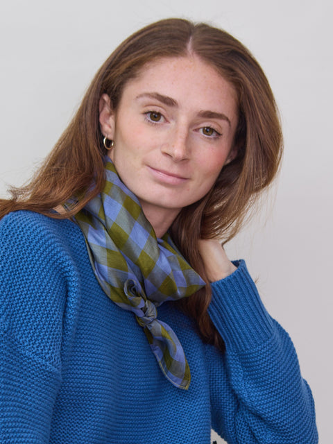 Light Silk Cowboy Scarf, Guthrie in Forest