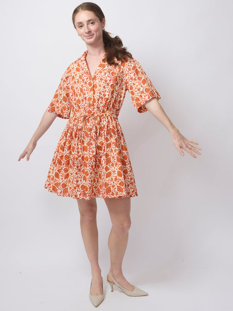 Valenti Mini Dress, night blooms sorbet