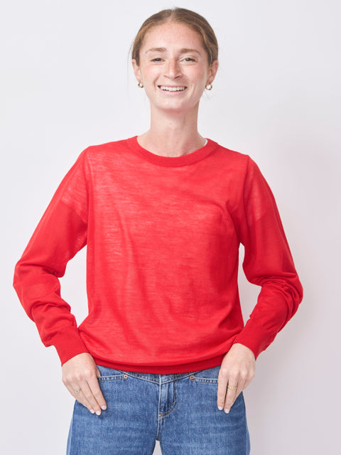Maglia Light Wool Girocollo, Rossetto