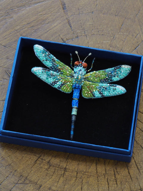 Blue Emperor Dragonfly Brooch