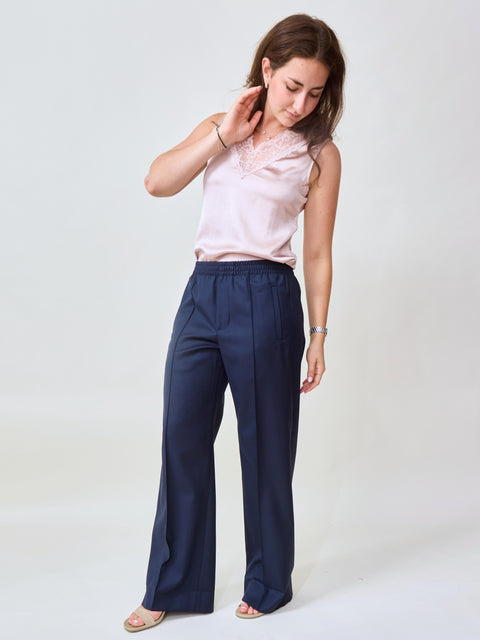 Prep Trouser, Navy Pinstripe