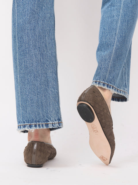 Zelda, Ash Woven Suede