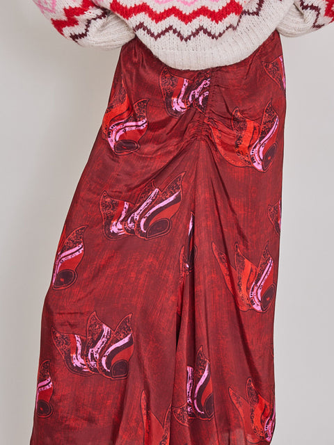 Bonny Midi Skirt, Red