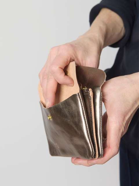 Classic Zip + Snap Envelope, bronze