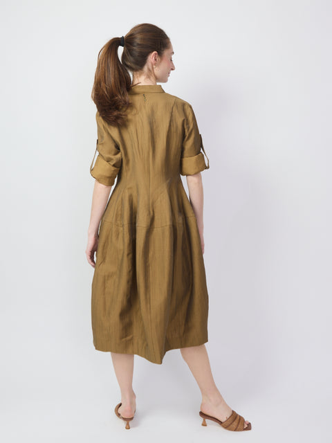 Bold Utility Dress, Oak