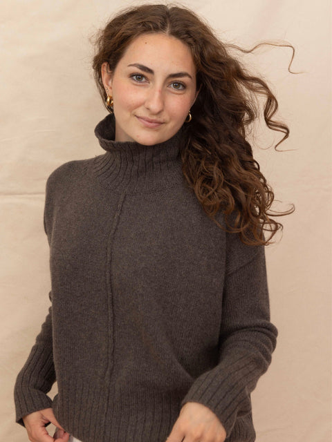 High Neck Pullover, Walnut