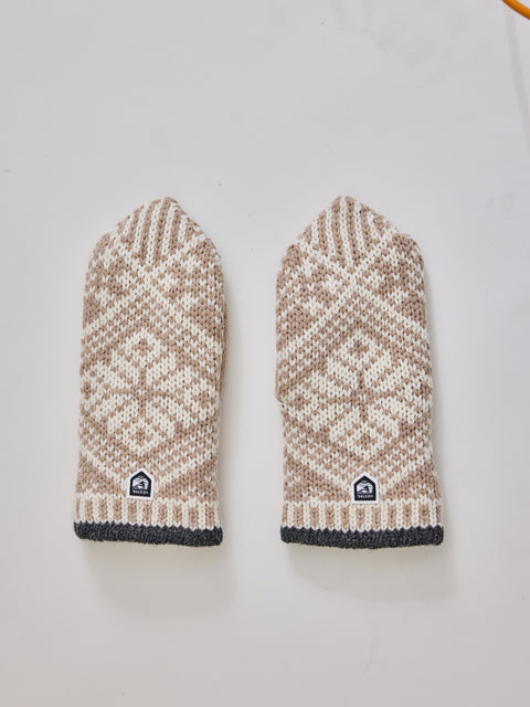 Nordic Wool Mitt, Beige/Off White