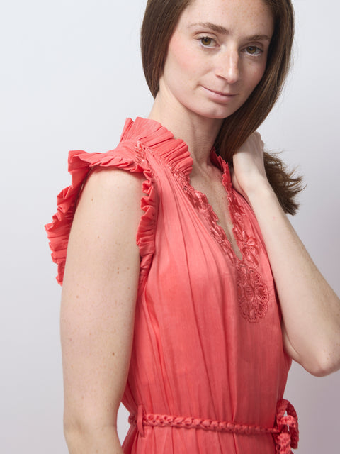 Bardot Dress, coral