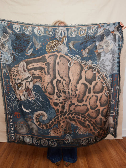 Lunar Leopard, 135 cm silk/wool, Winter