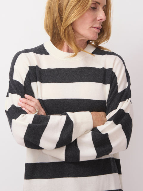 Boyfriend Striped Sweater, Multi