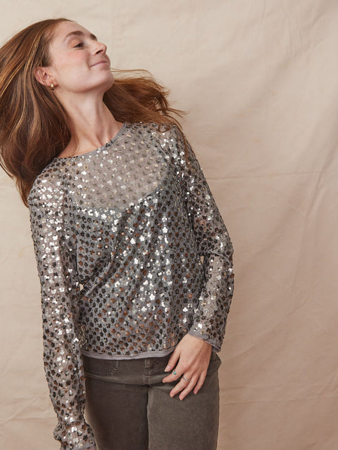 Jasmin Top, Silver Sequince