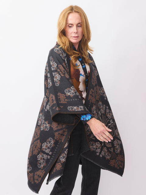 Pancake Poncho, Lace Floral