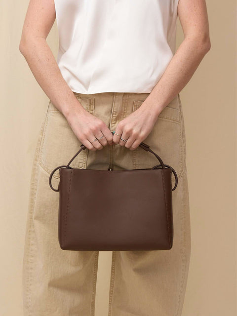 Hedda Midi Handbag, Chocolate