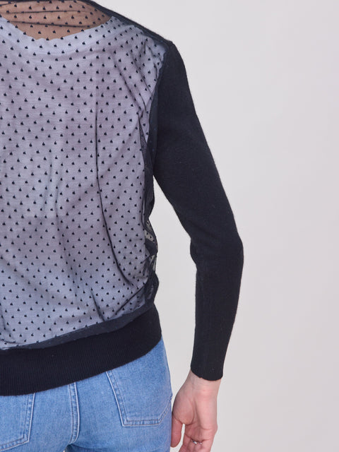 Milan Tulle Cardigan, black