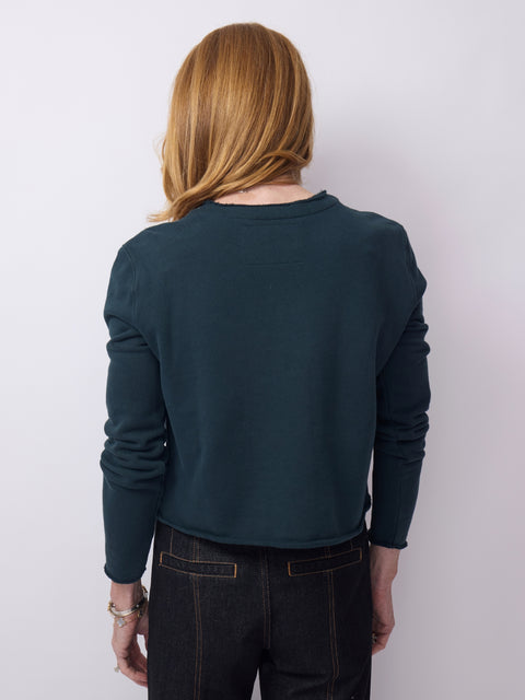 Jackie Sweatshirt Cardigan, Pine