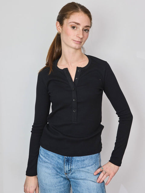 Rib Henley, black