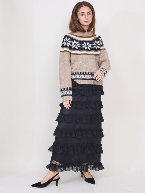 Snowflake Fairisle Pullover, Oat